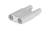 Sicherheitsverbindungsstecker grau 4mm mit Anzapfung, 1000V/32A CAT II