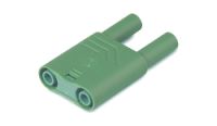 Sicherheitsverbindungsstecker grün 4mm mit Anzapfung, 1000V/32A CAT II