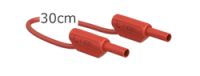 Sicherheitsmessleitung 2mm, 30cm, rot, 10A, stapelbare Stecker