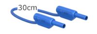 Sicherheitsmessleitung 2mm, 30cm, blau, 10A, stapelbare Stecker