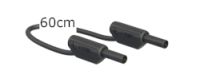 Sicherheitsmessleitung 2mm, 60cm, schwarz, 10A, stapelbare Stecker