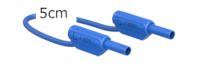 Sicherheitsmessleitung 2mm, 5cm, blau, 10A, stapelbare Stecker