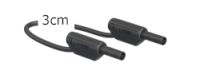 Sicherheitsmessleitung 2mm, 3cm, schwarz, 10A, stapelbare Stecker