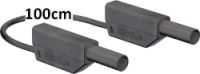 Sicherheitsmessleitung 4mm, 100cm schwarz, 600 V, CAT III ~ 1000 V, CAT II / 32A