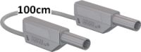 Sicherheitsmessleitung 4mm, 100cm grau, 600 V, CAT III ~ 1000 V, CAT II / 32A