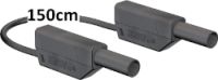 Sicherheitsmessleitung 4mm, 150cm schwarz, 600 V, CAT III ~ 1000 V, CAT II / 32A