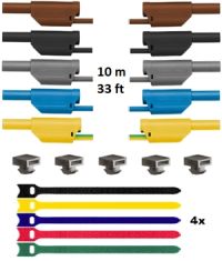 Sicherheitsmessleitungssatz, 4mm, Länge 10m (5 Stück) inkl. Befestigung