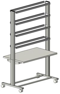 Mobiler SybaPro Experimentierstand , 3-etagig, beidseitig bestückbar 1250mm