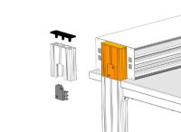 Set Aluprofil-Verlängerung 135mm (2x) für Labortische zur Energiekanalabdeckung