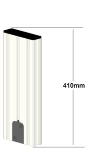 SybaPro Alu-Profilverlängerung 410mm zur Montage von Zubehörteilen, mit Öffnung