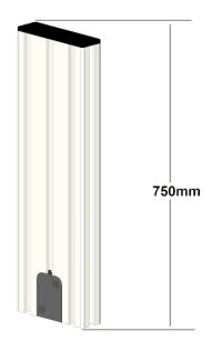 SybaPro Alu-Profilverlängerung 750mm zur Montage von Zubehörteilen mit Öffnung