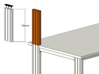 SybaPro Alu-Profilverlängerung 750mm zur Montage von Zubehörteilen, ohne Öffnung