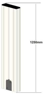 SybaPro Alu-Profilverlängerung 1250mm zur Montage von Zubehörteilen mit Öffnung,