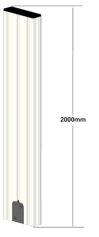 SybaPro Alu-Profilverlängerung 2000mm zur Montage von Zubehörteilen mit Öffnung