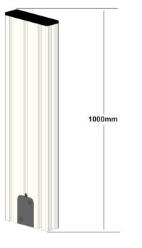 SybaPro Alu-Profilverlängerung 1000mm zur Montage von Zubehörteilen mit Öffnung