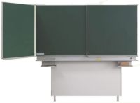 Klappschiebetafel 5000x1200mm (BH), Boden-Wandmontage, Kreideleiste, Stahlblech